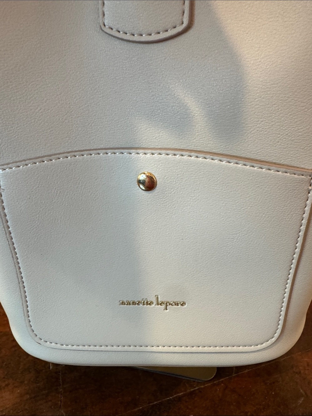 Nanette Lepore Cream Shoulder Bag with Gold Accents - Picture 4 of 12